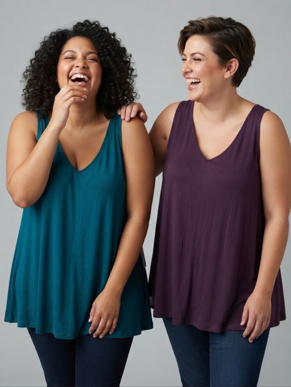 Torrid Super Soft Jersey Tank Tops Bundle Size 3 Teal & Plum Purple Swing Tunic